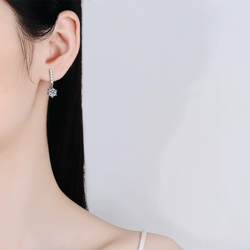 Luna Series · Pavé Bar and Round-Stone Drop Studs — 925 Sterling Silver — image 2