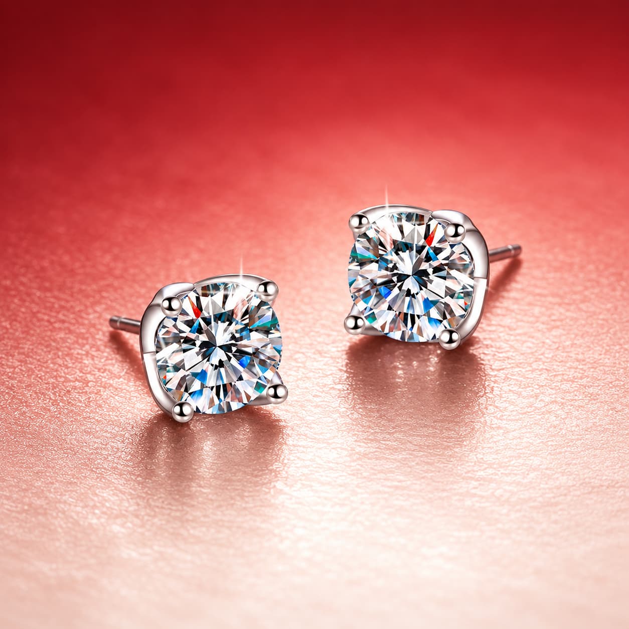 Luna Series · Cushion-Cut Four-Prong Stud Earrings — 925 Sterling Silver — image 3