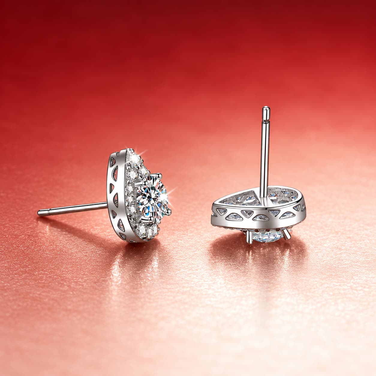 Luna Series · Pear-Cut Solitaire Stud Earrings — 925 Sterling Silver — image 3
