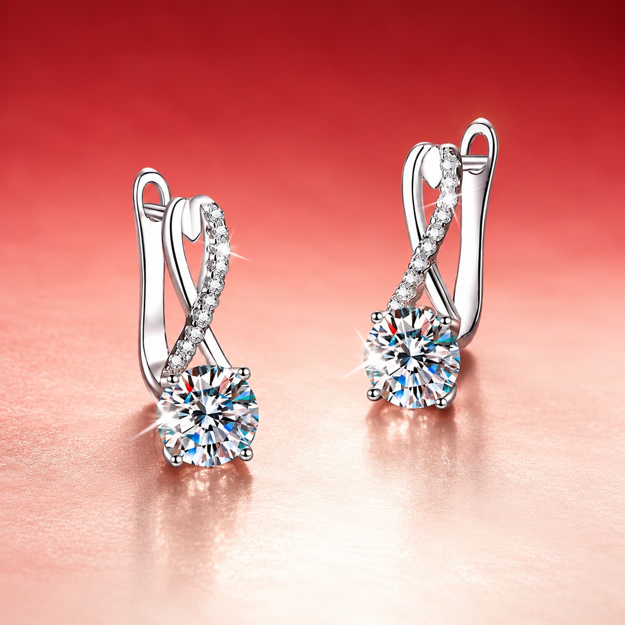 Luna Series · Figure-Eight Stone-Drop Earrings — 925 Sterling Silver — image 3