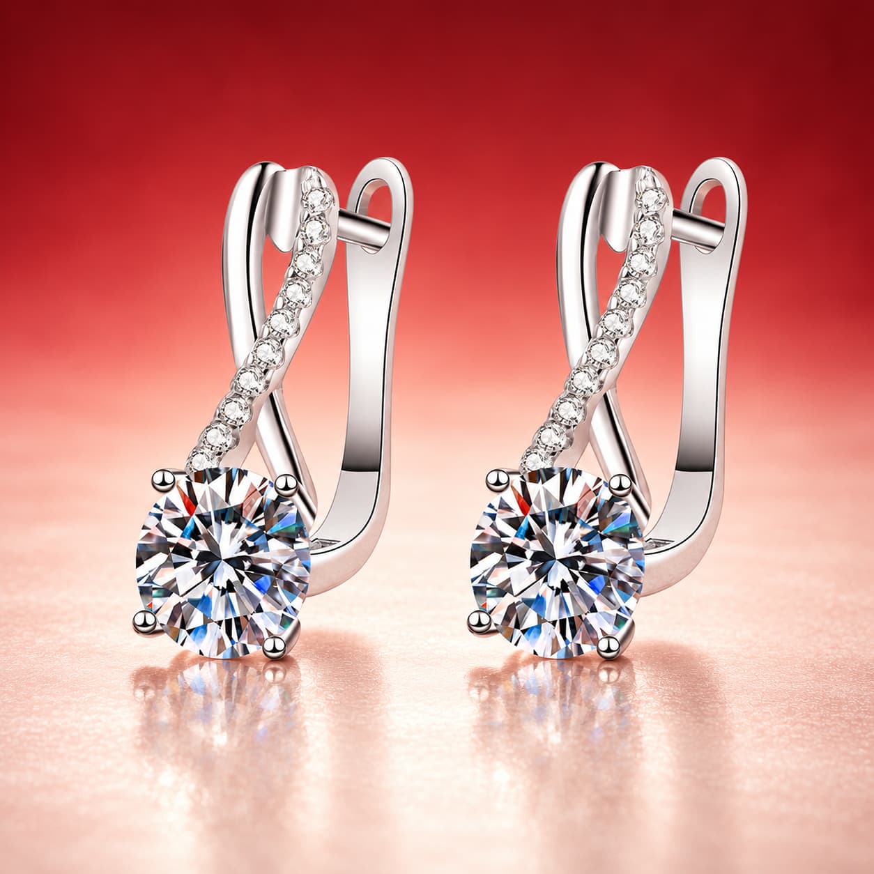 Luna Series · Figure-Eight Stone-Drop Earrings — 925 Sterling Silver — image 4