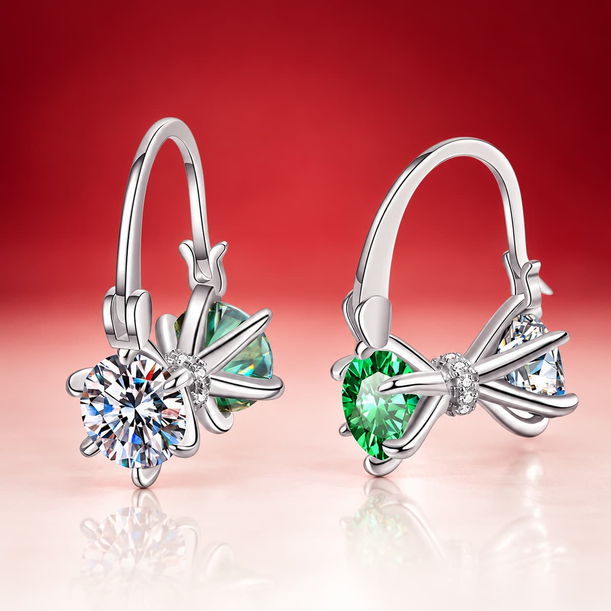 Luna Series · Starburst Accent Drop Earrings — 925 Sterling Silver — image 4