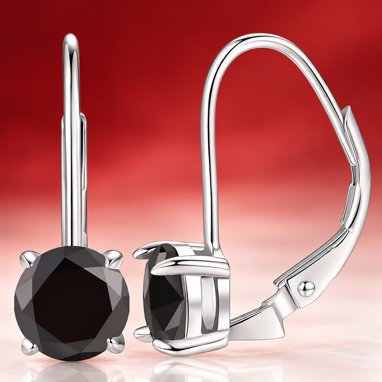 Luna Series · Four-Prong Coloured-Stone Huggie Earrings — 925 Sterling Silver — image 3