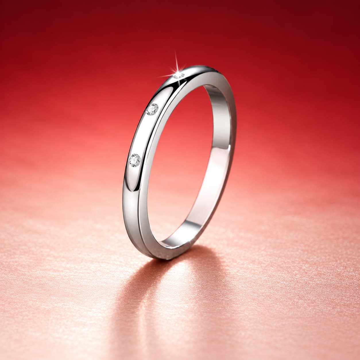 Luna Series · Three-Stone Line Ring — 925 Sterling Silver — image 1