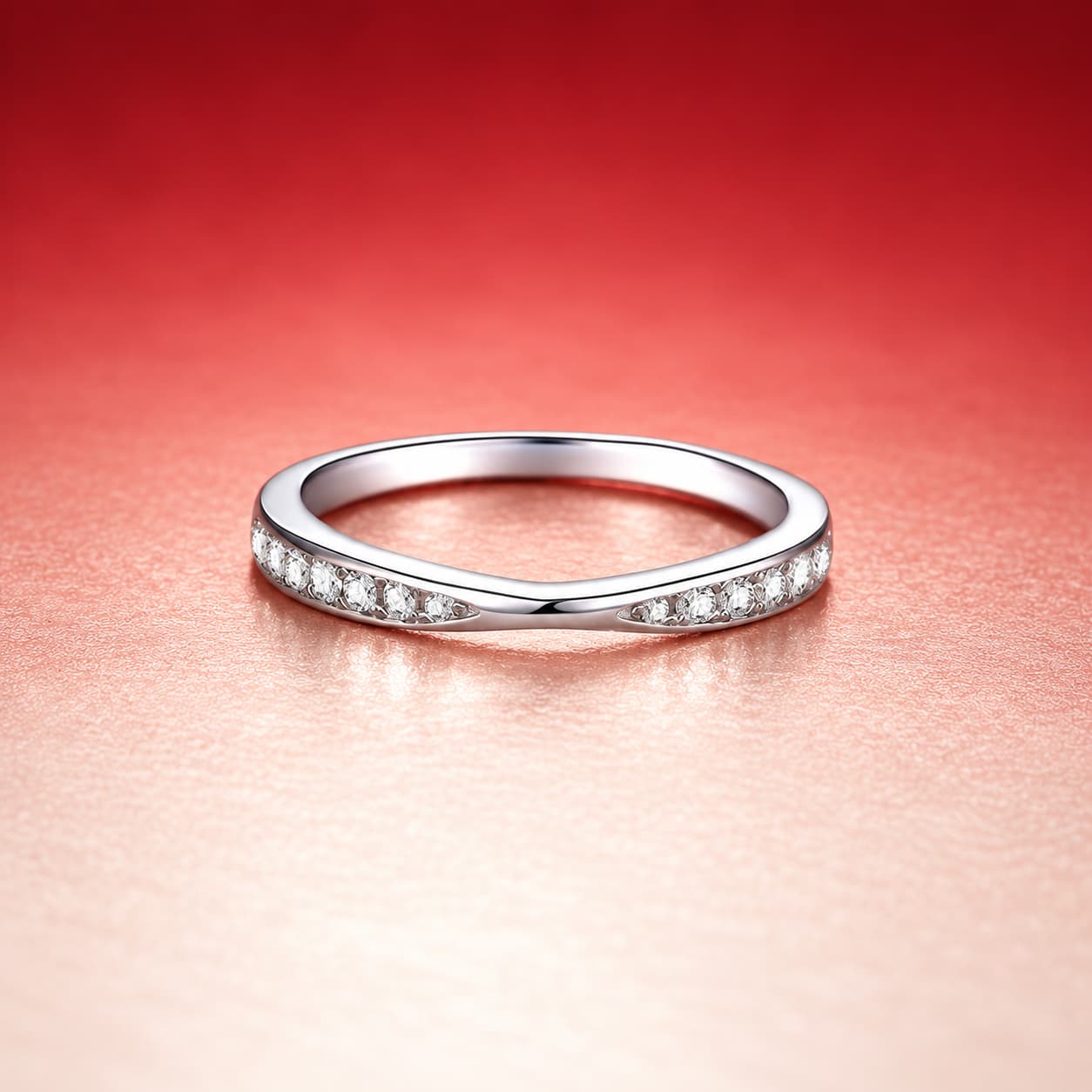 Luna Series · Slim Pavé Band Ring — 925 Sterling Silver — image 3