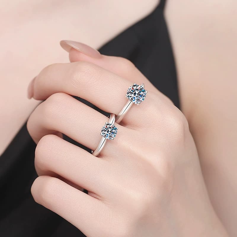 Luna Series · Classic Four-Prong Solitaire Ring — 925 Sterling Silver — image 2
