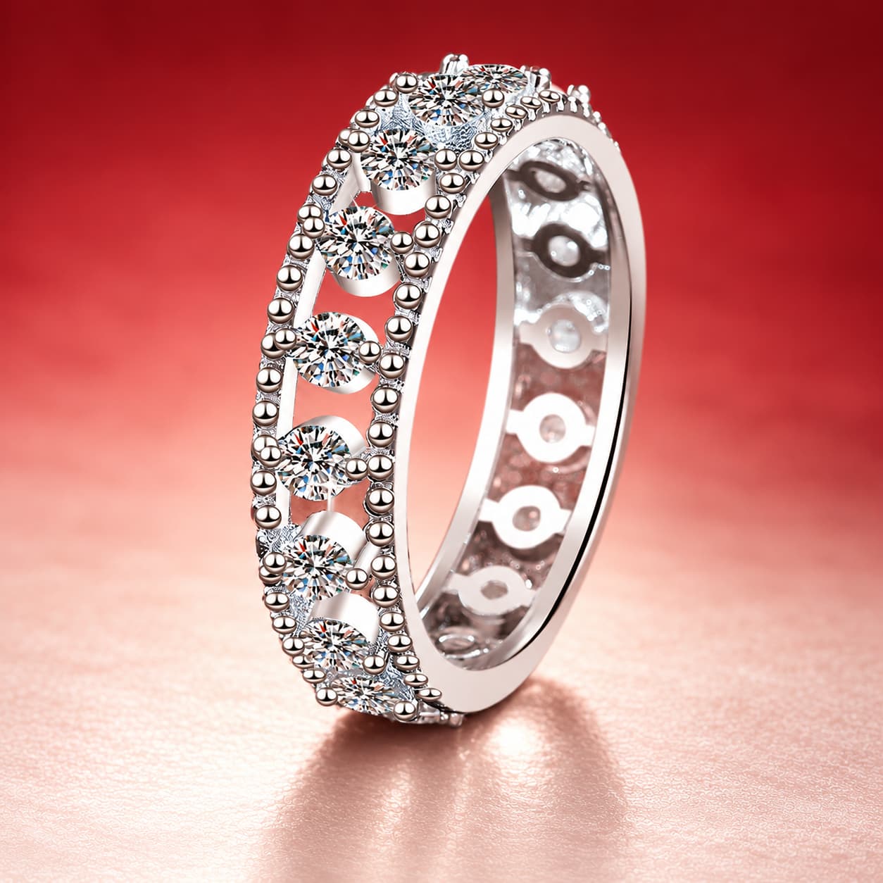 Luna Series · Starry Pavé Eternity Ring — 925 Sterling Silver — image 1