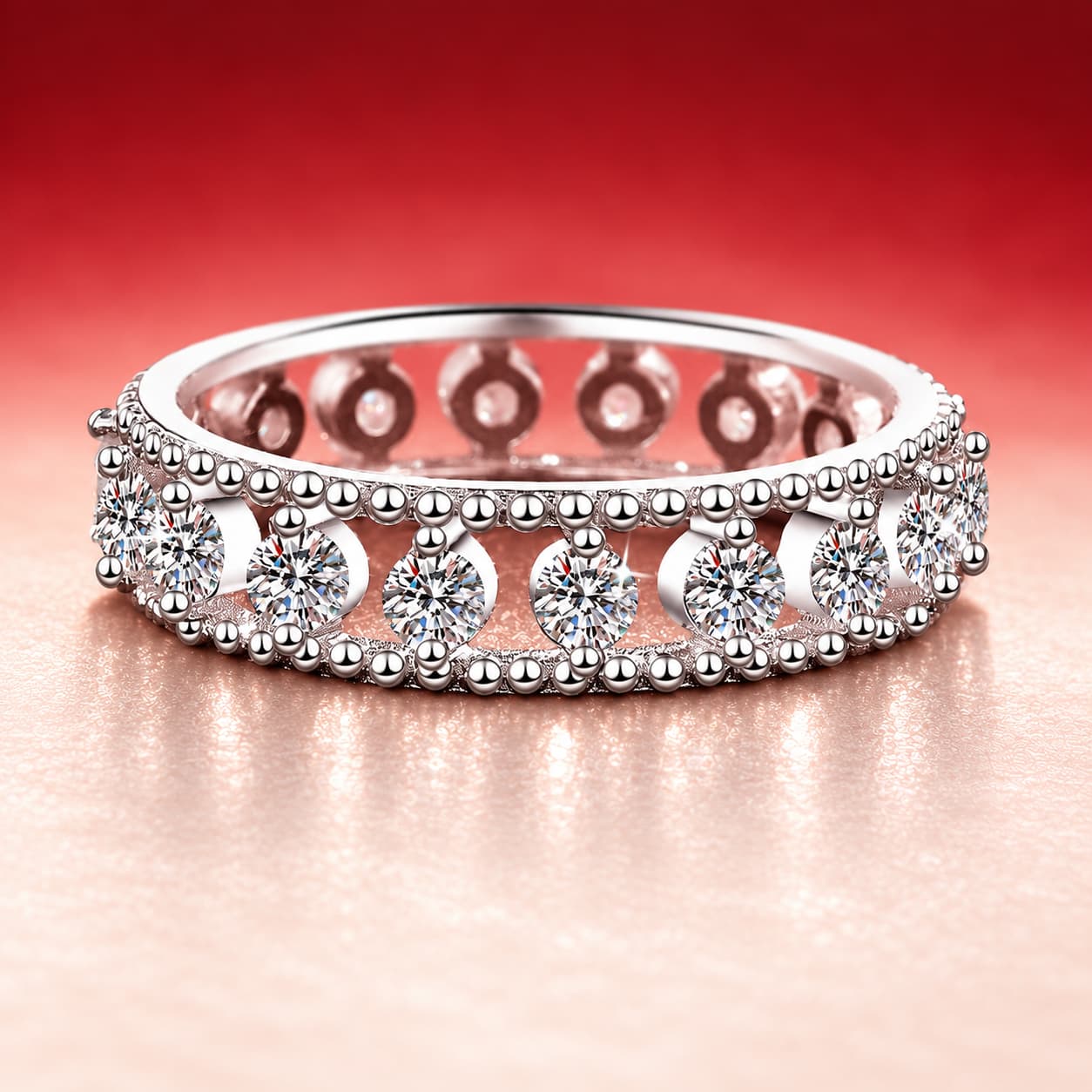Luna Series · Starry Pavé Eternity Ring — 925 Sterling Silver — image 3