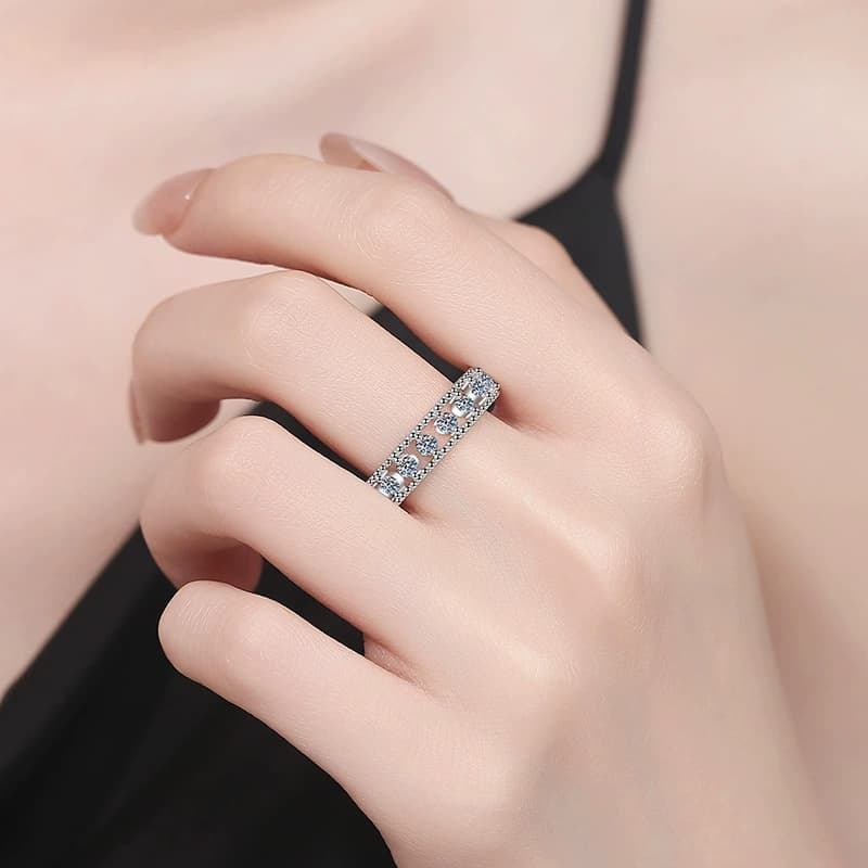 Luna Series · Starry Pavé Eternity Ring — 925 Sterling Silver — image 2