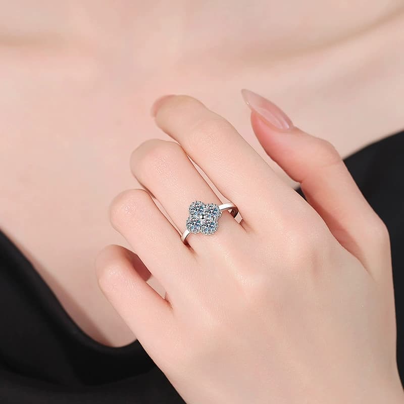 Luna Series · Clover-Cluster Ring — 925 Sterling Silver — image 2