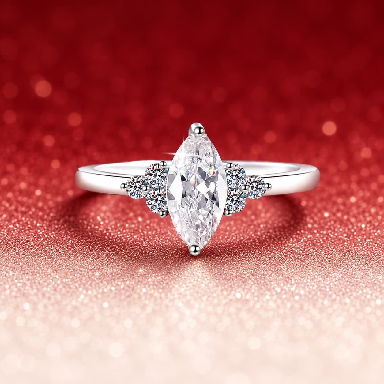 Luna Series · Marquise Solitaire Ring — 925 Sterling Silver — image 1