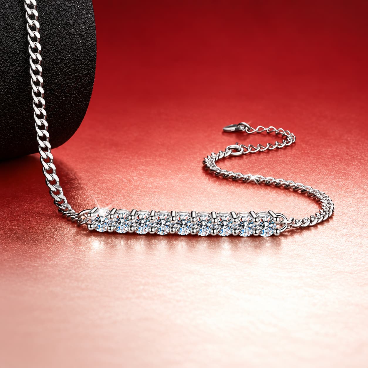 Luna Series · Cuban-Link Smile Bracelet — 925 Sterling Silver — image 3