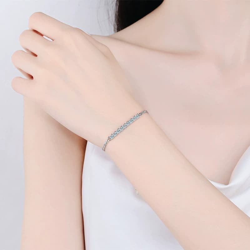 Luna Series · Cuban-Link Smile Bracelet — 925 Sterling Silver — image 2