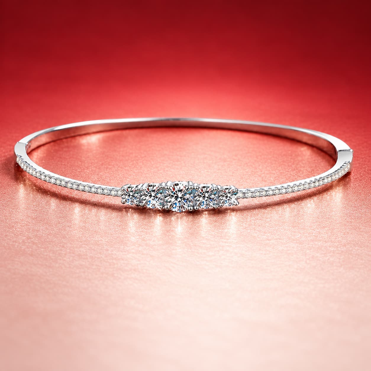 Luna Series · Pavé Bangle Bracelet — 925 Sterling Silver — image 3