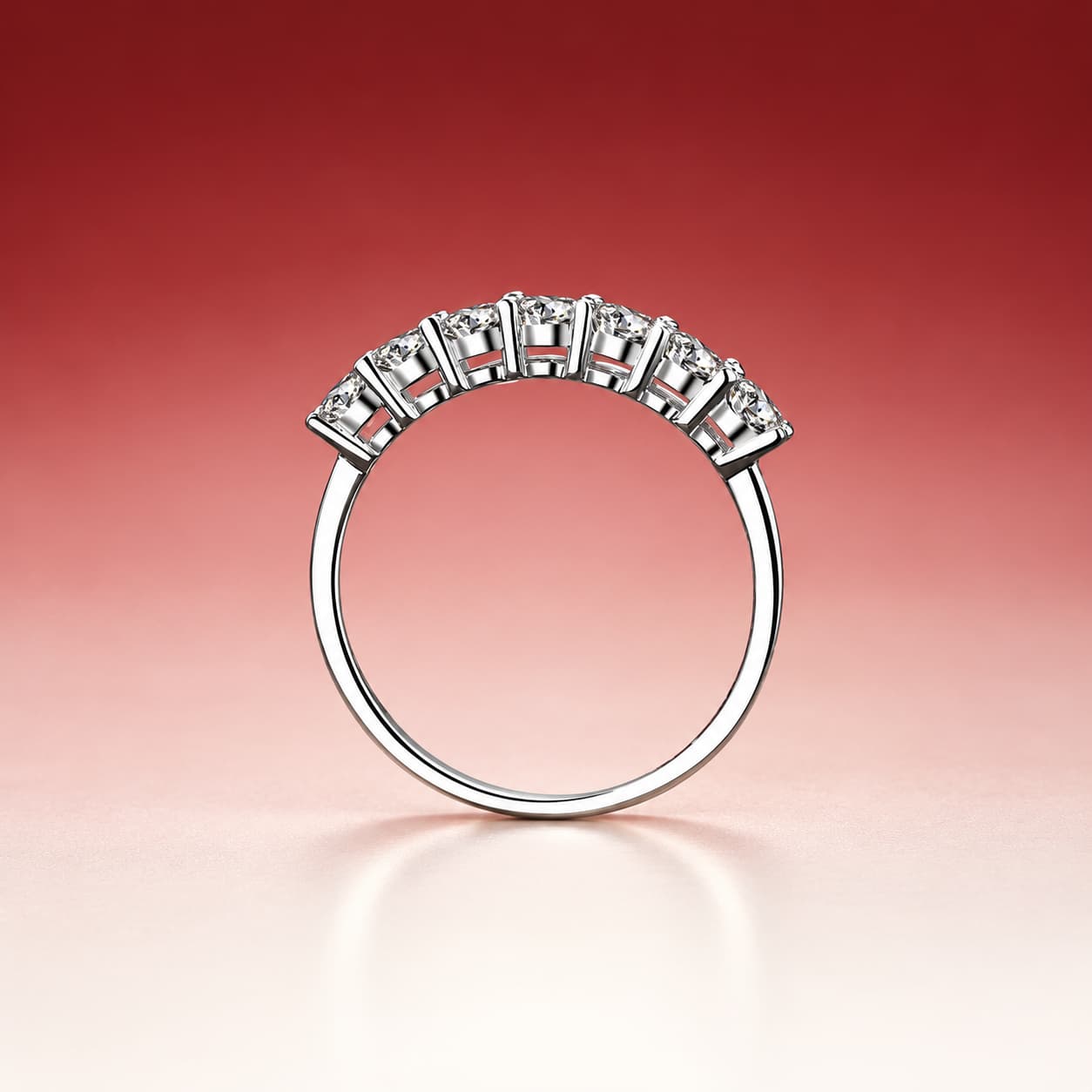 Luna Series · Seven-Stone Row Ring — Sterling Silver — image 3