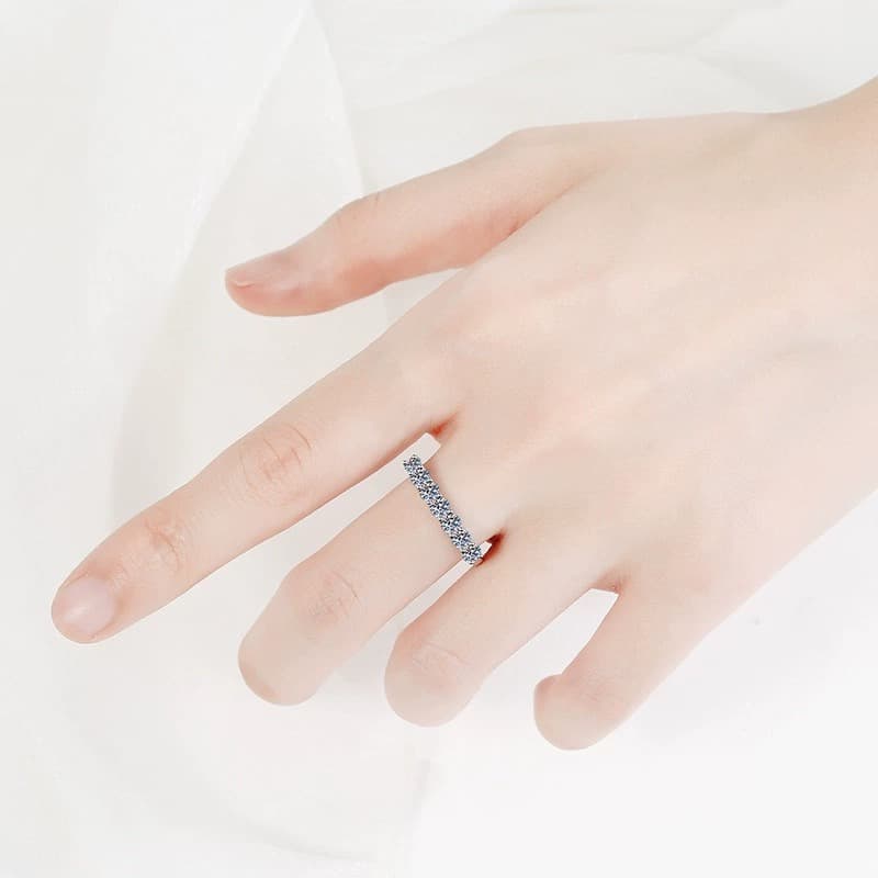 Luna Series · Seven-Stone Row Ring — Sterling Silver — image 2