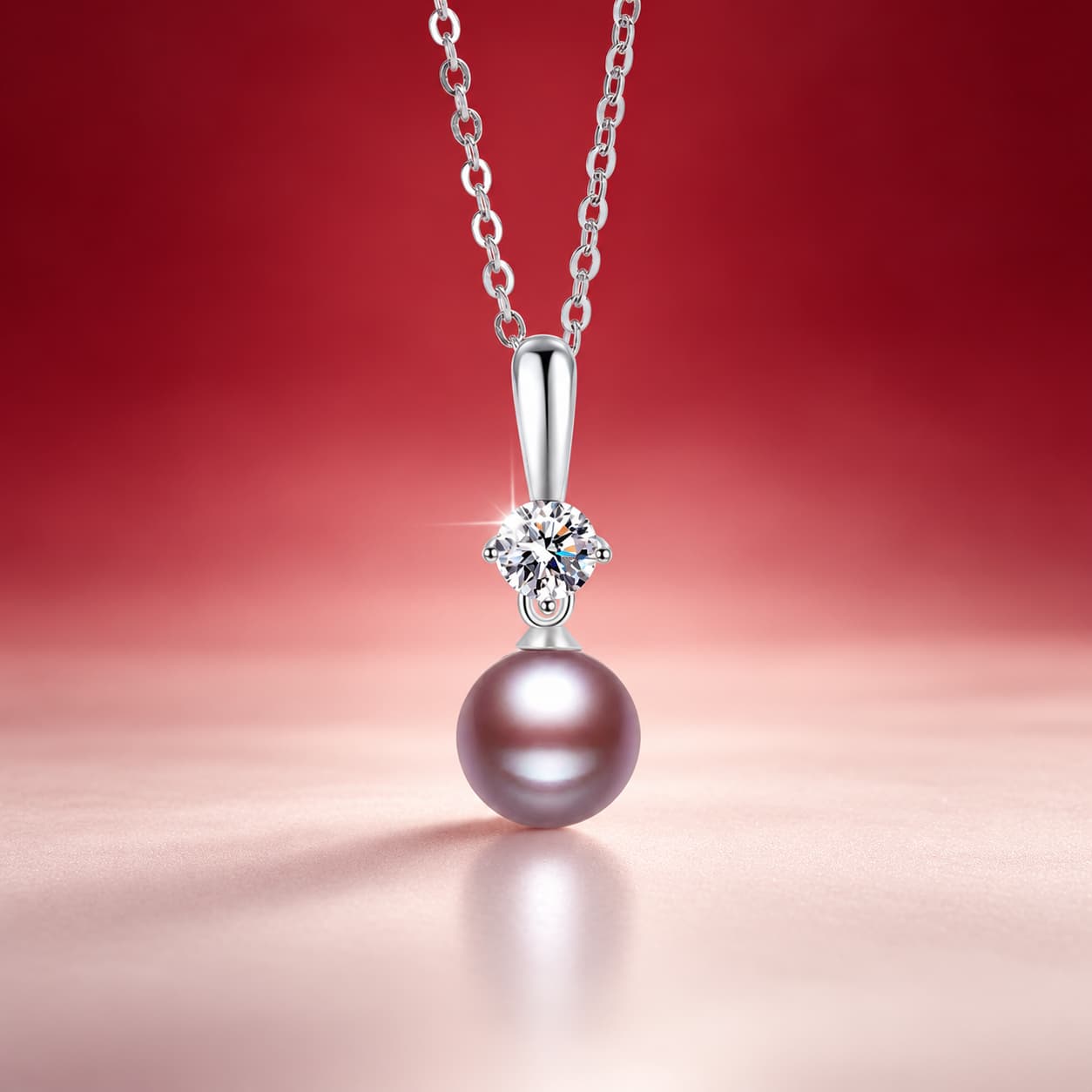 Luna Series · Pearl Drop Pendant Necklace — Sterling Silver — image 1