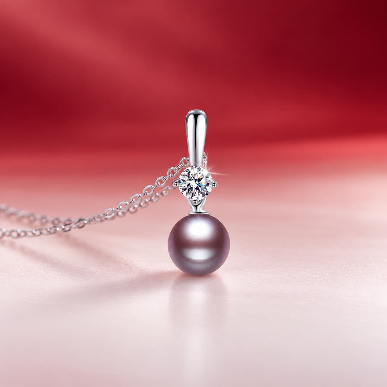 Luna Series · Pearl Drop Pendant Necklace — Sterling Silver — image 3