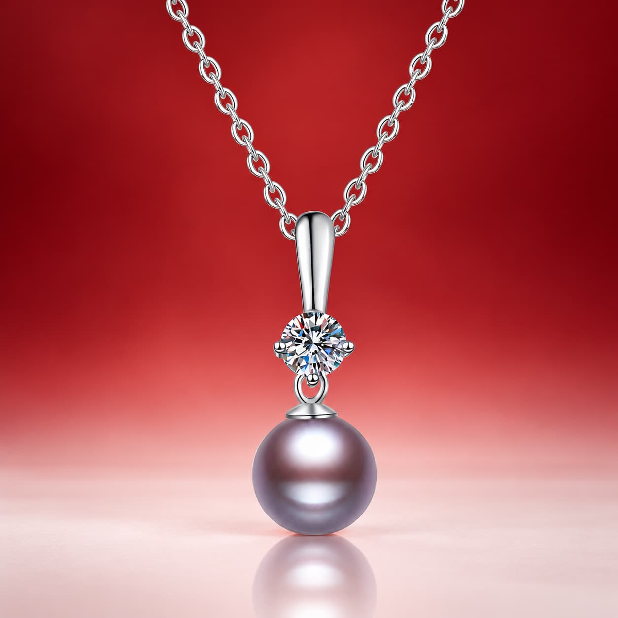 Luna Series · Pearl Drop Pendant Necklace — Sterling Silver — image 4