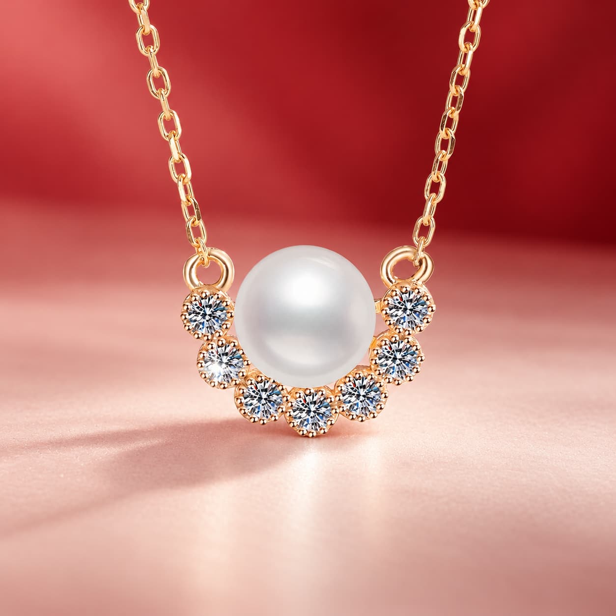 Luna Series · Pearl Smile Pendant Necklace — Sterling Silver — image 1