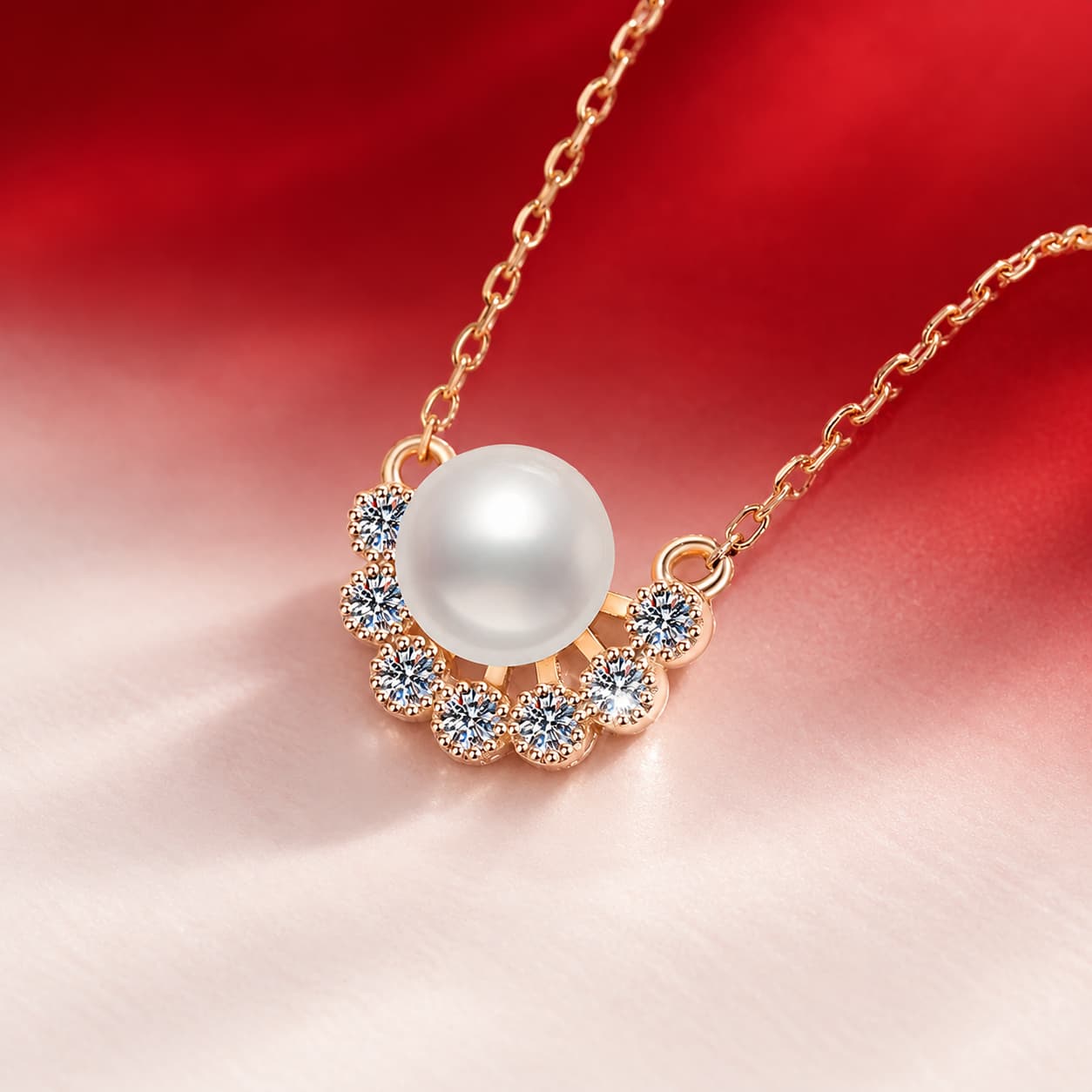 Luna Series · Pearl Smile Pendant Necklace — Sterling Silver — image 3