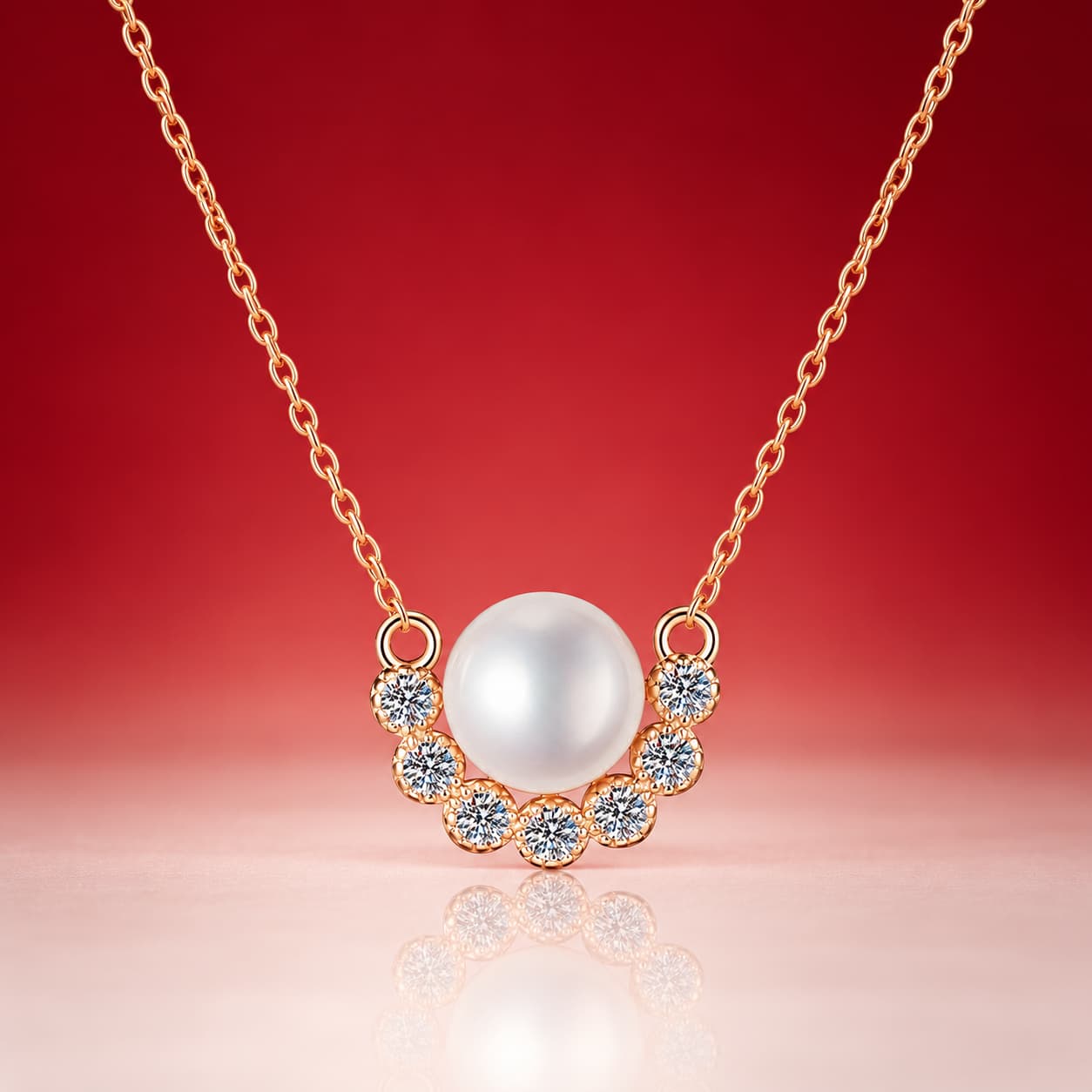 Luna Series · Pearl Smile Pendant Necklace — Sterling Silver — image 4