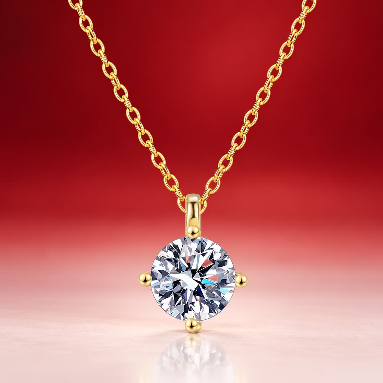Luna Series · Four-Prong Solitaire Pendant Necklace — Sterling Silver — image 4