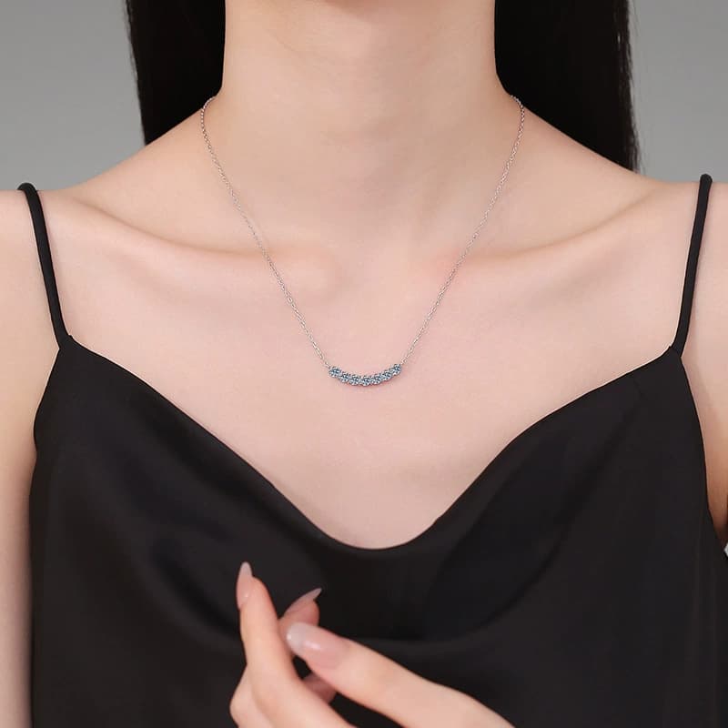 Luna Series · Seven-Row Smile Pendant Necklace — Sterling Silver — image 2