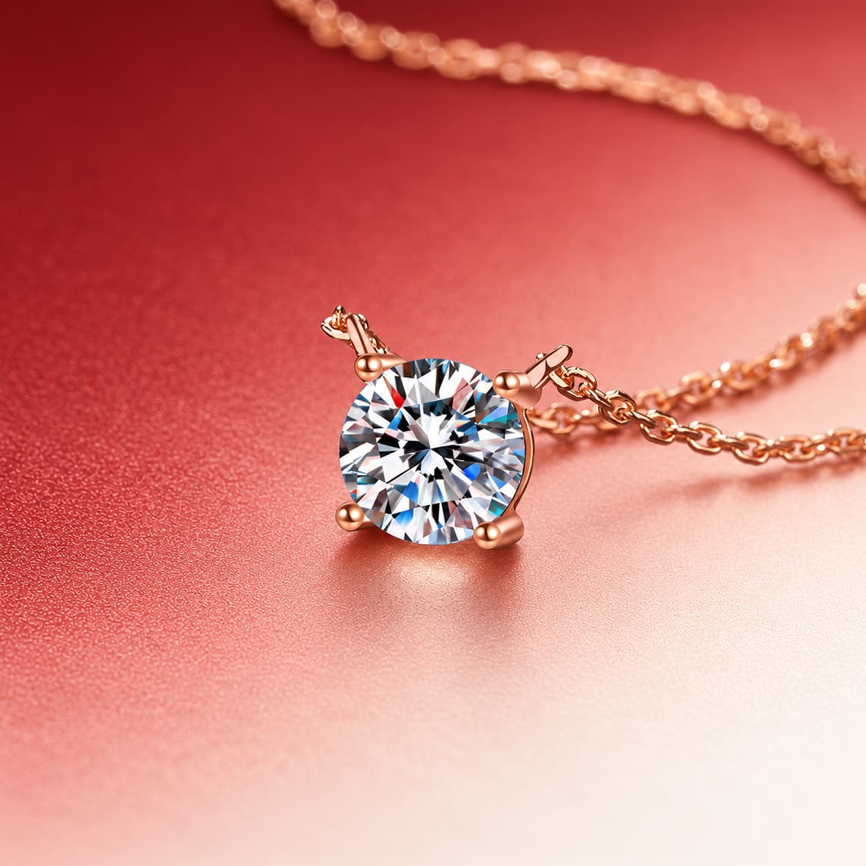 Sol Series · Four-Prong Solitaire Necklace — Sterling Silver Setting — image 3