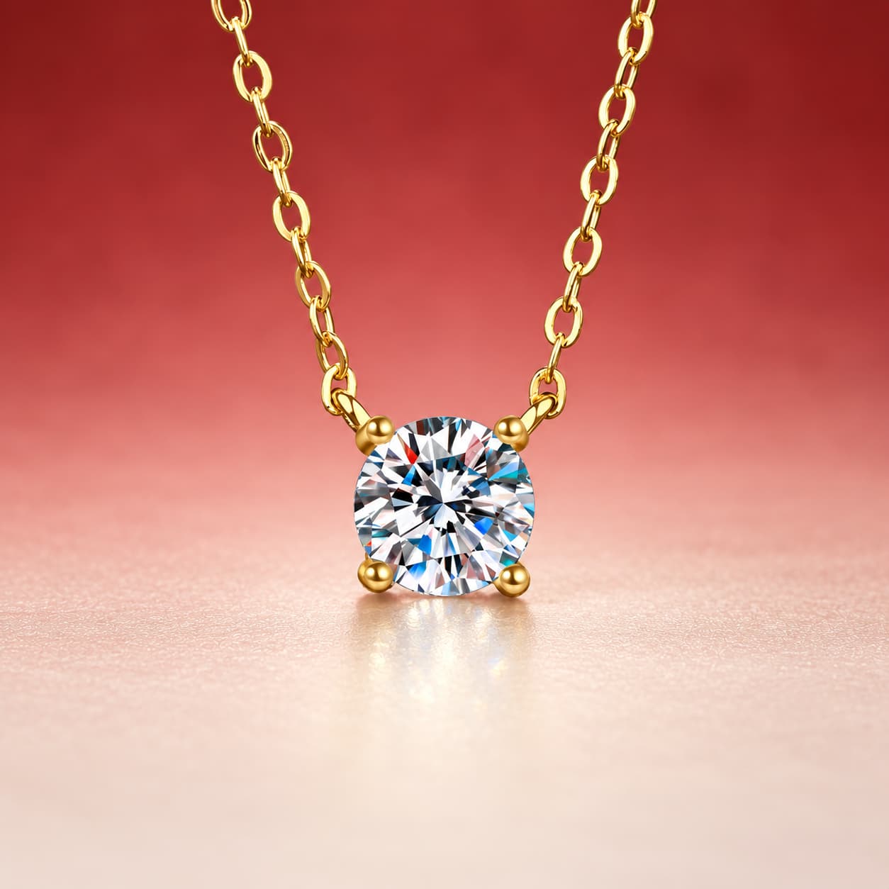 Sol Series · Four-Prong Solitaire Necklace — Sterling Silver Setting — image 1