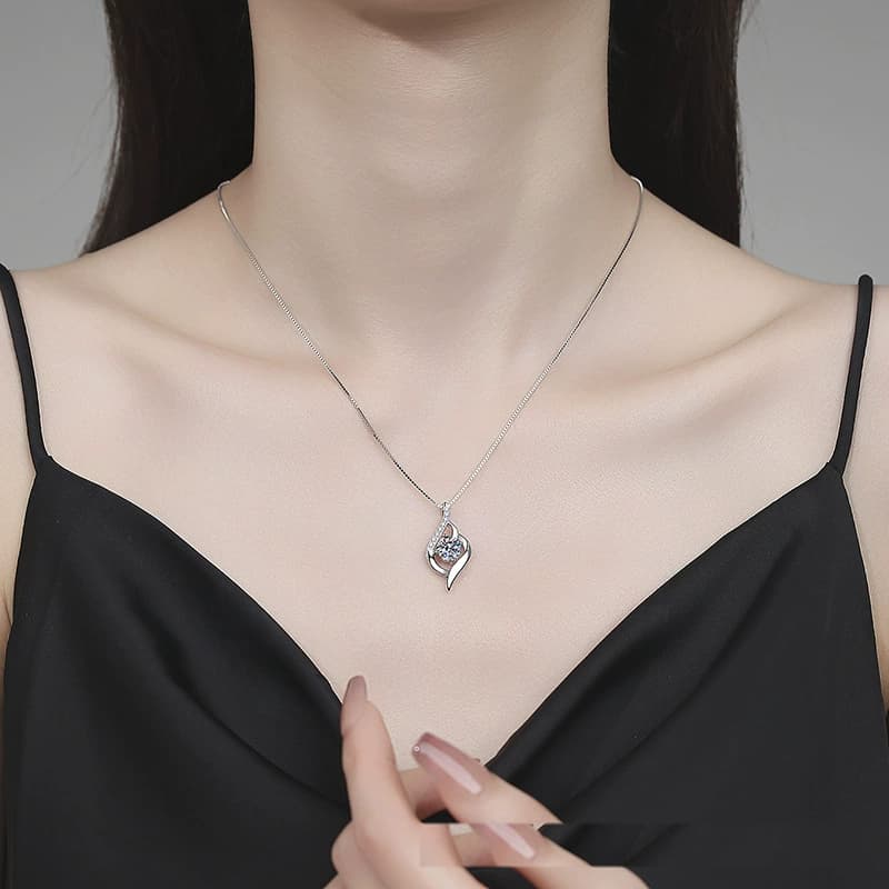 Luna Series · Cupid Heart Pendant Necklace — Sterling Silver — image 2