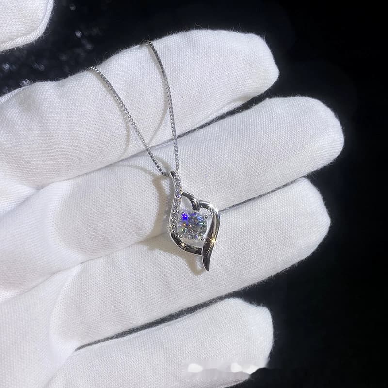 Luna Series · Cupid Heart Pendant Necklace — Sterling Silver — image 3
