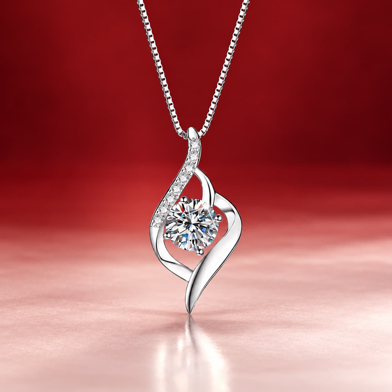 Luna Series · Cupid Heart Pendant Necklace — Sterling Silver — image 1