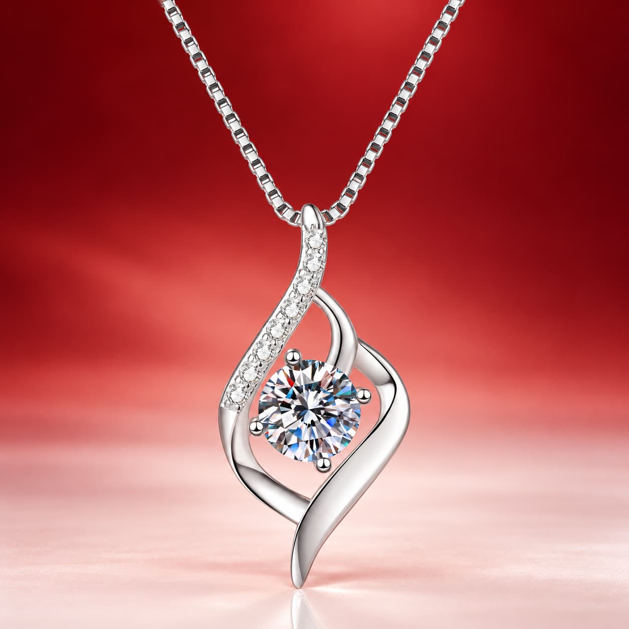Luna Series · Cupid Heart Pendant Necklace — Sterling Silver — image 4