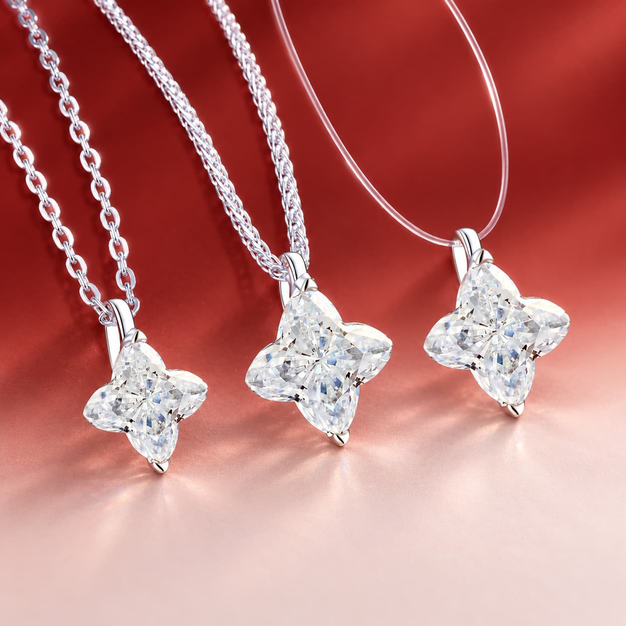 Luna Series · Four-Point Star Pendant Necklace — Sterling Silver — image 1