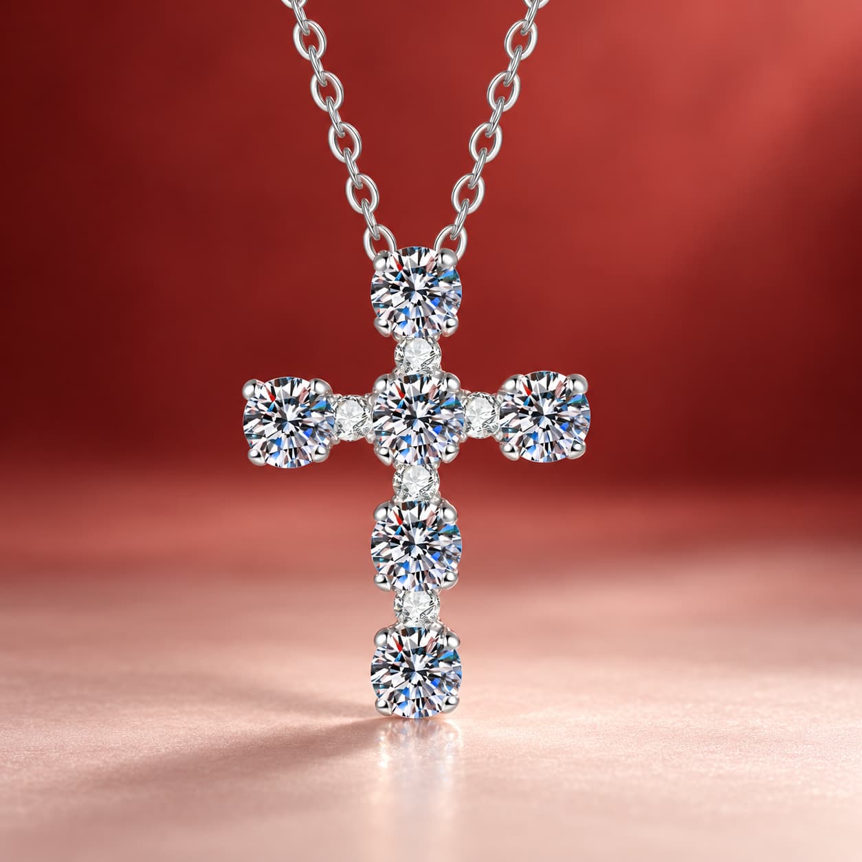 Stella Series · Pavé Cross Pendant Necklace — Sterling Silver — image 4