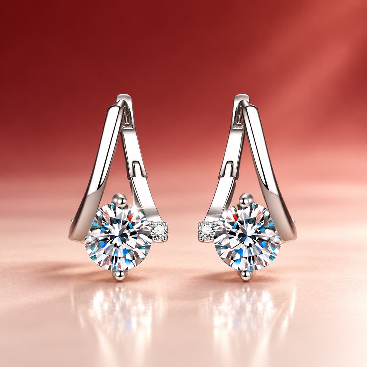 Luna Series · U-Shaped Drop Earrings — Sterling Silver — image 1
