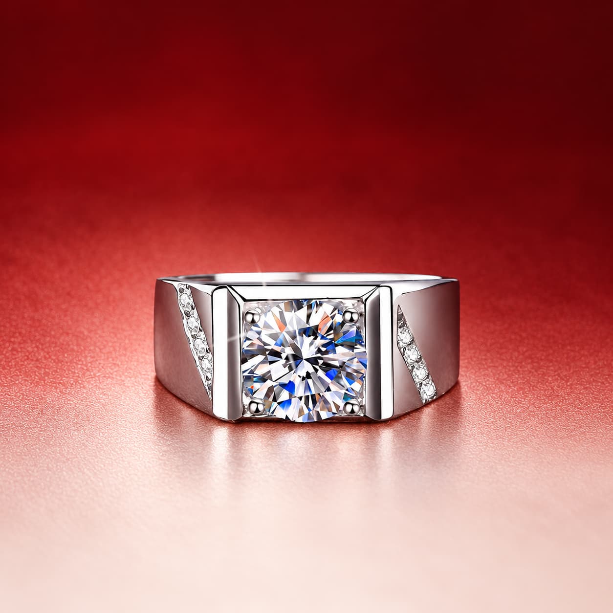 Luna Series · Square-Cut Signet Ring — 925 Sterling Silver — image 1