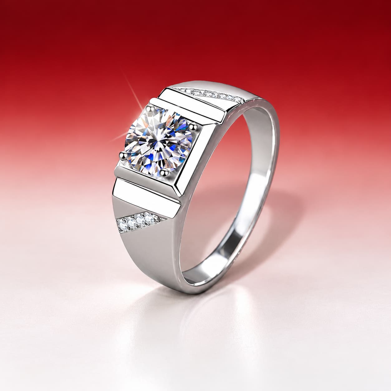 Luna Series · Square-Cut Signet Ring — 925 Sterling Silver — image 3