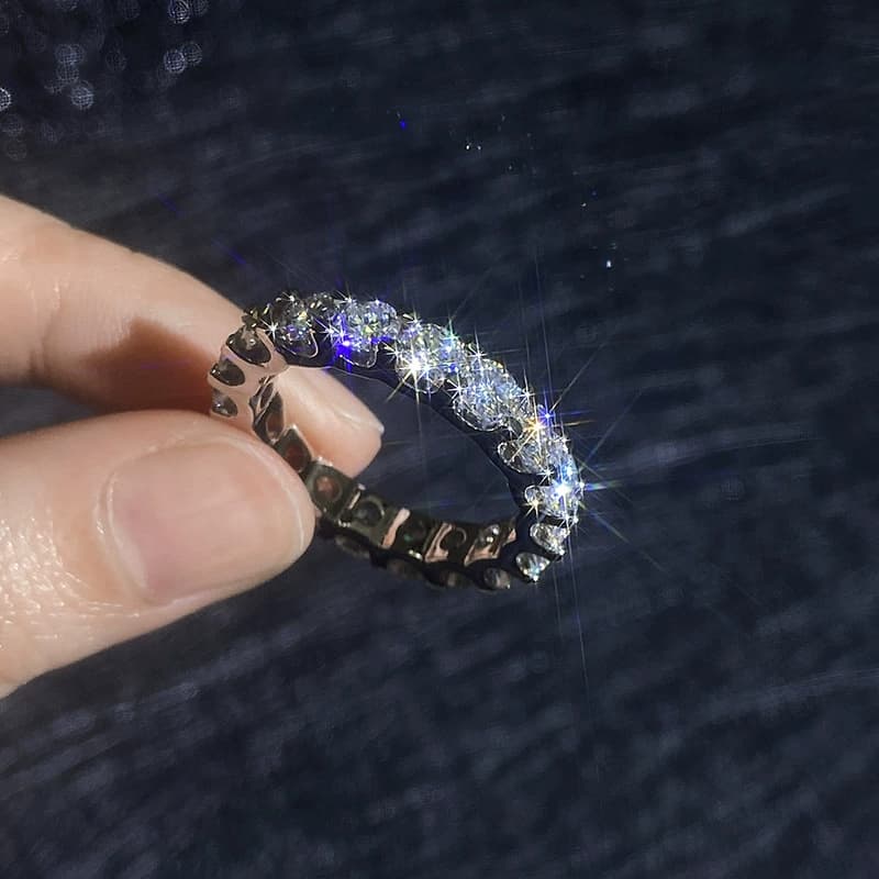 Luna Series · Full-Eternity Pavé Band — 925 Sterling Silver — image 3