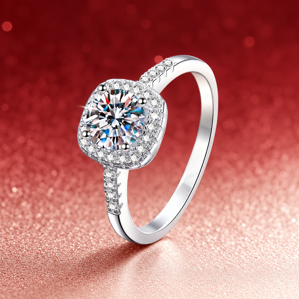 Luna Series · Open-Setting Halo Ring — 925 Sterling Silver — image 1