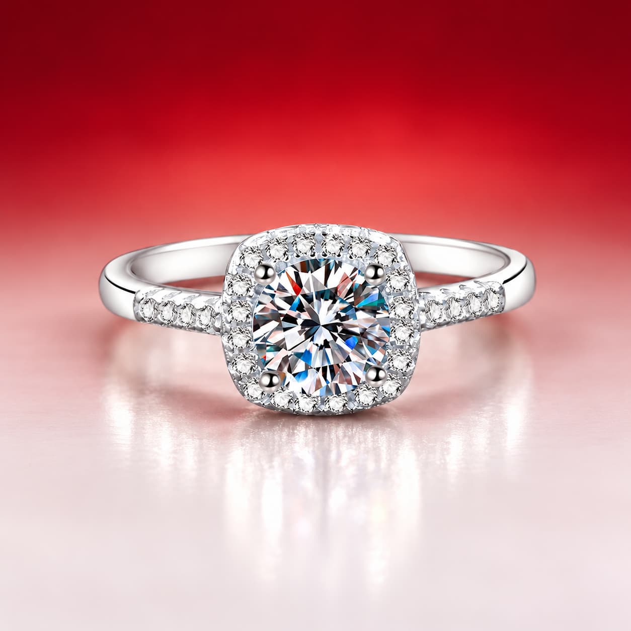 Luna Series · Open-Setting Halo Ring — 925 Sterling Silver — image 3
