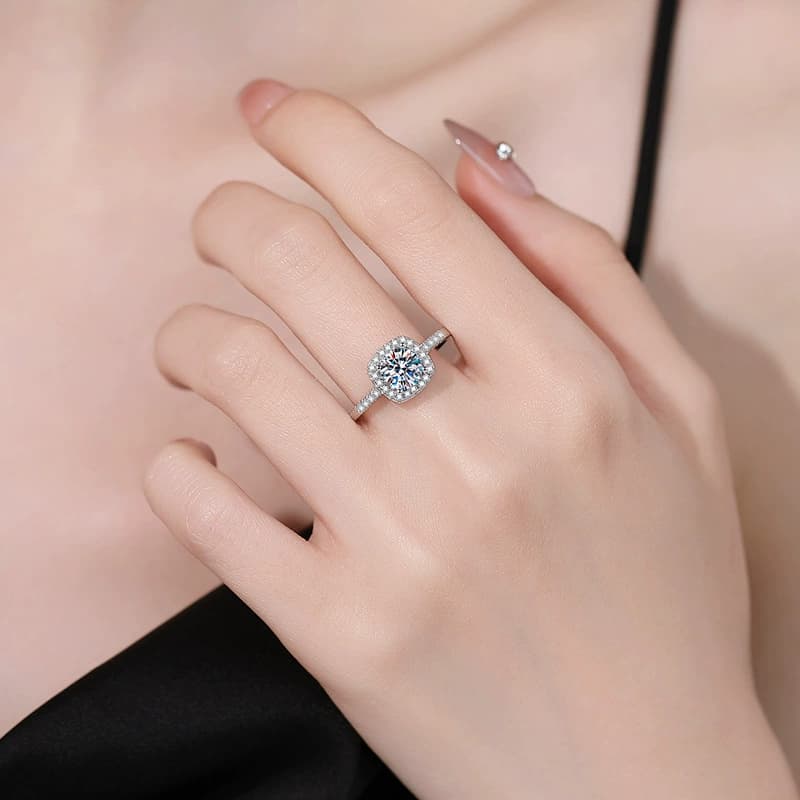 Luna Series · Open-Setting Halo Ring — 925 Sterling Silver — image 2