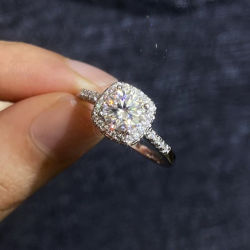 Luna Series · Open-Setting Halo Ring — 925 Sterling Silver — image 4