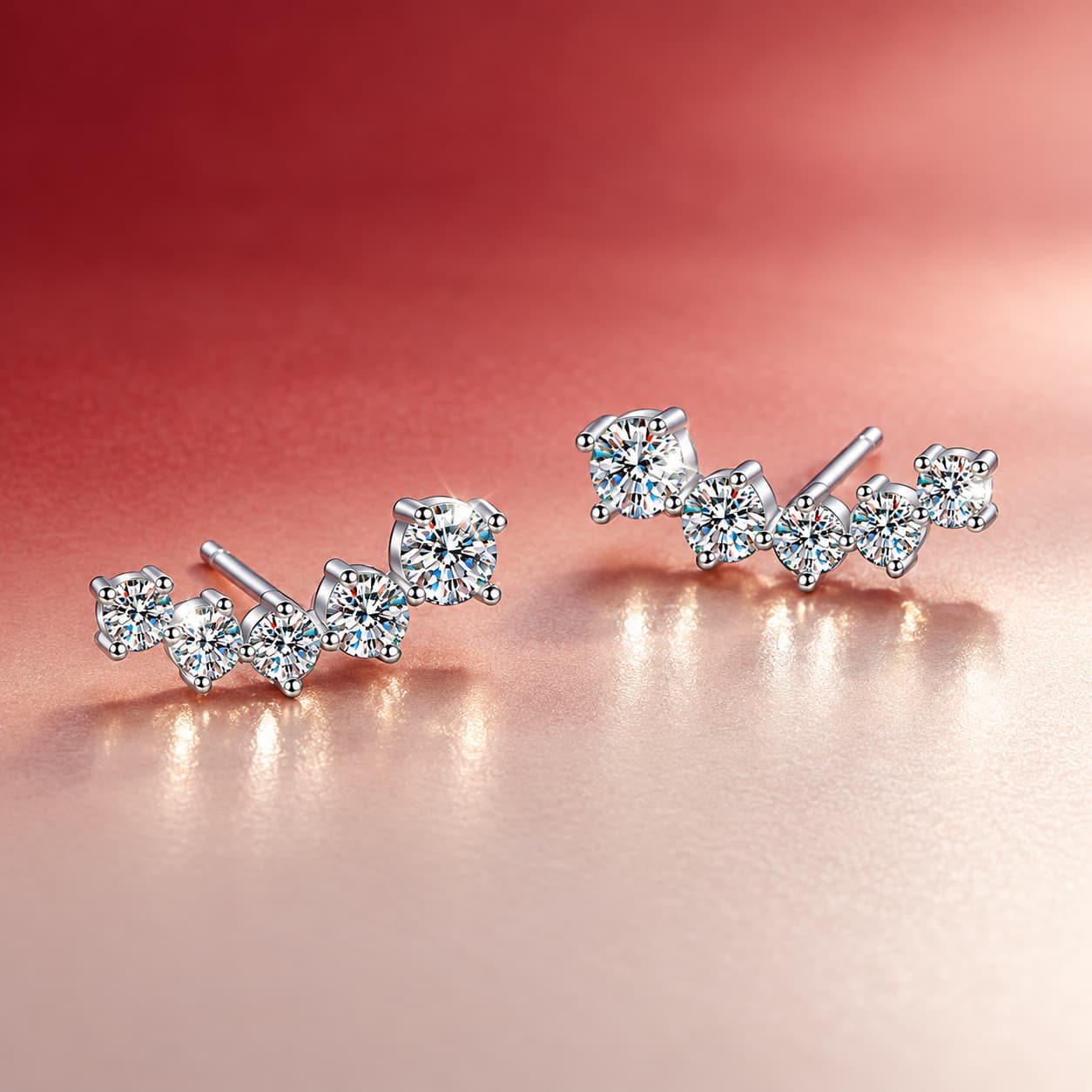 Luna Series · Smile-Arc Stud Earrings — Sterling Silver — image 3