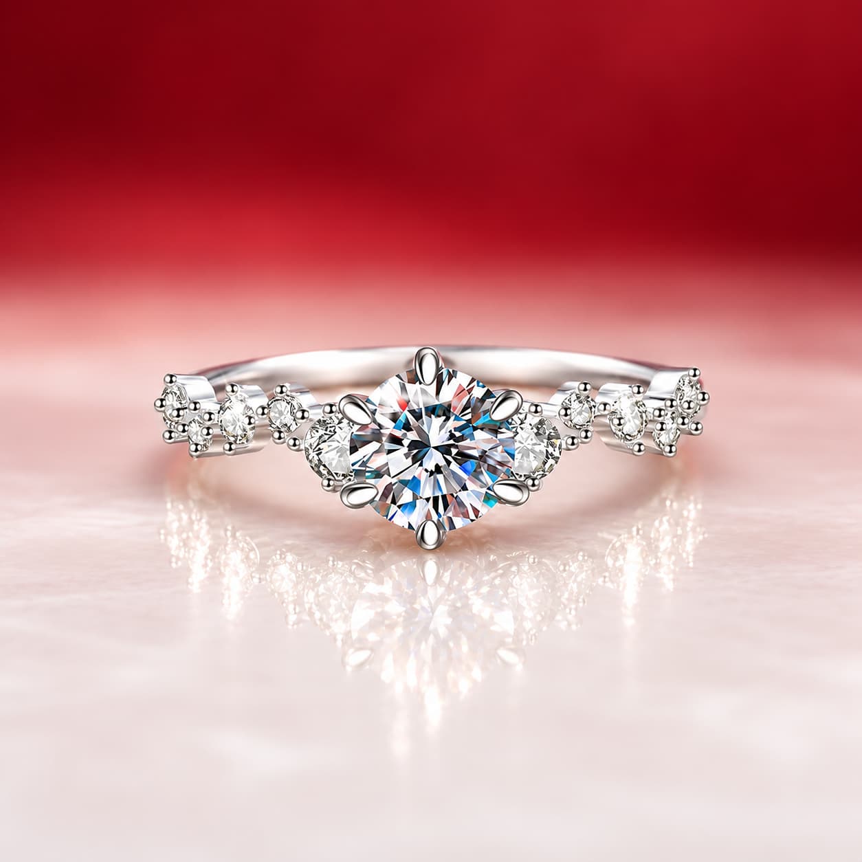 Luna Series · Twisted Crossover Solitaire Ring — Sterling Silver — image 3