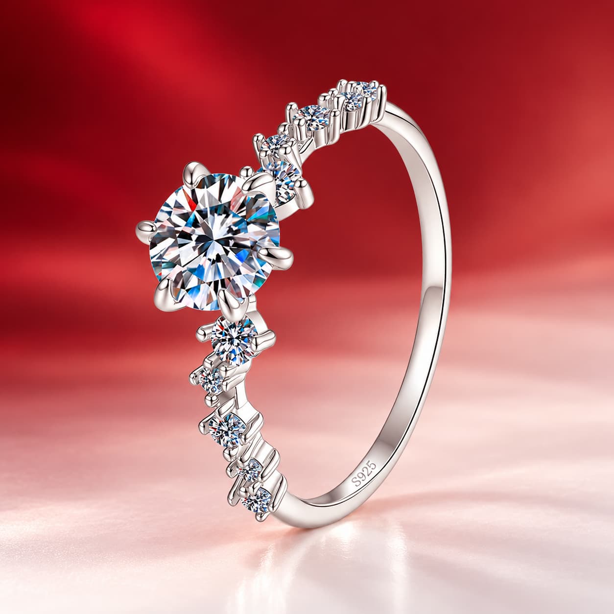 Luna Series · Twisted Crossover Solitaire Ring — Sterling Silver — image 4
