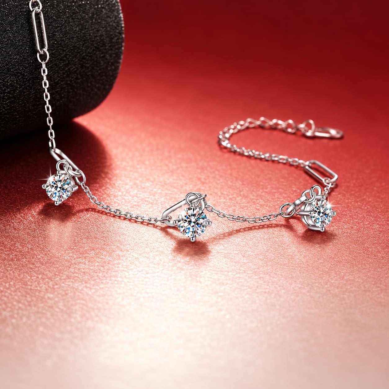 Luna Series · Stone-Accent Link Bracelet — 925 Sterling Silver — image 4