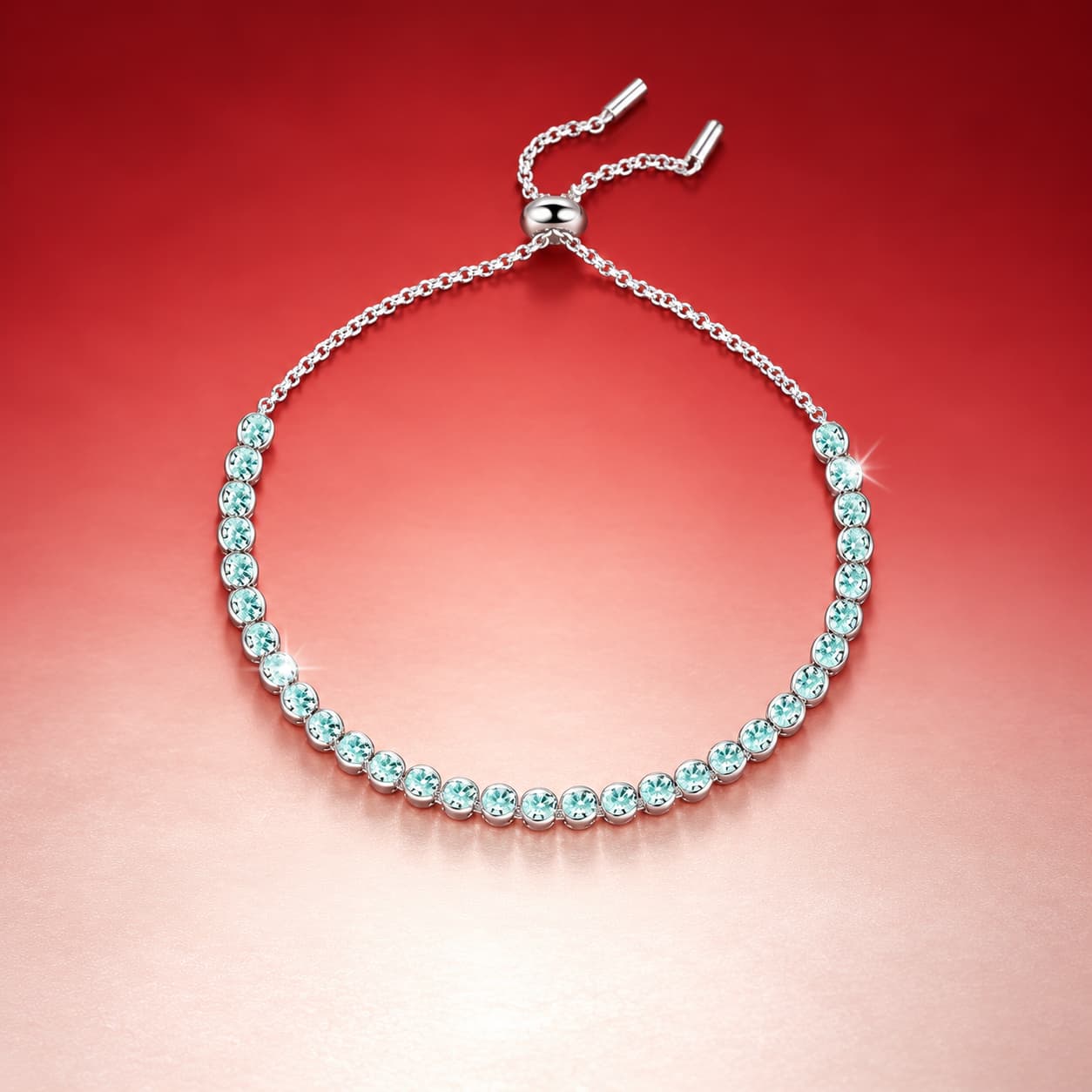 Luna Series · Lake-Green Moissanite Tennis Bracelet — 925 Sterling Silver — image 1