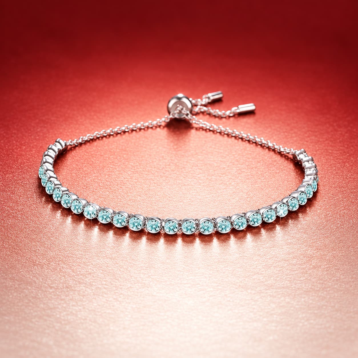 Luna Series · Lake-Green Moissanite Tennis Bracelet — 925 Sterling Silver — image 3